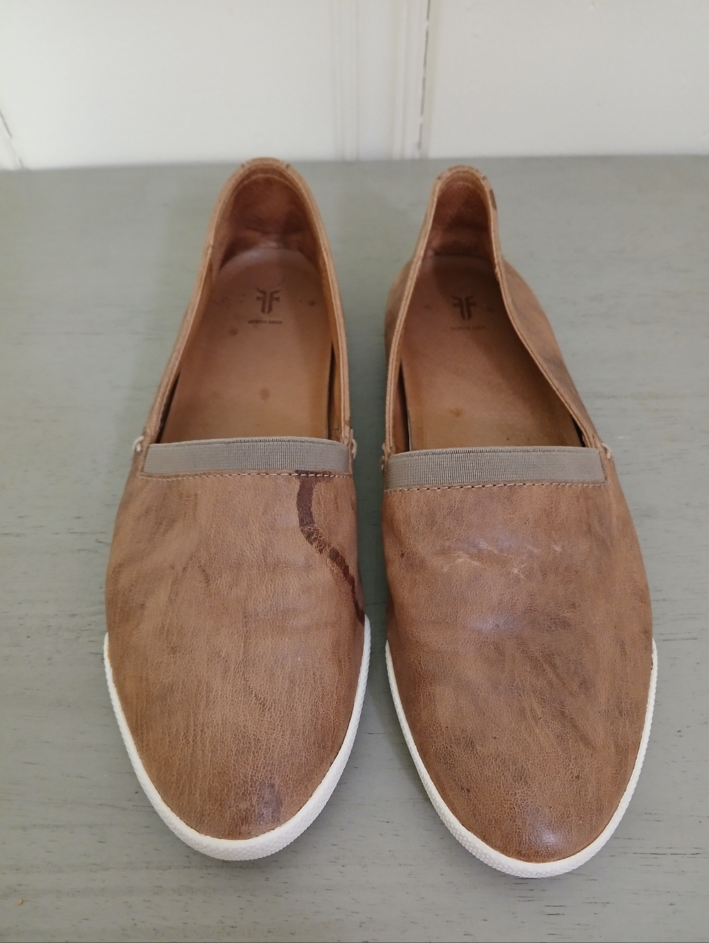 ***Fair*** Frye 8 Melanie Brown Leather Slip On Flats Shoes Loafers slip on - Picture 3 of 8